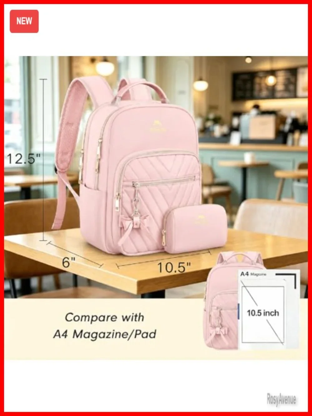 Mini Backpack for Women, Cute Daypack with Detachable Bowknot, Waterproof Nylon